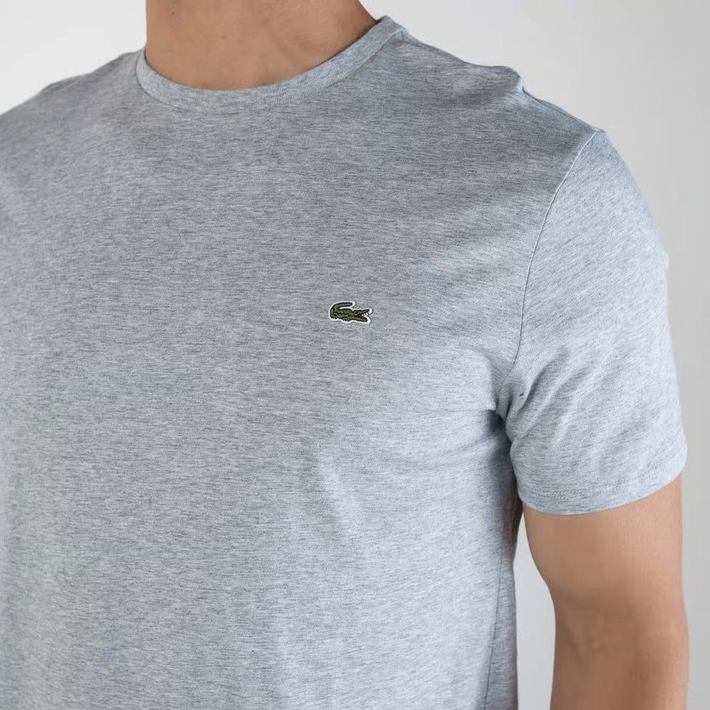 Camiseta Lacoste Algodão Pima Cinza Mescla