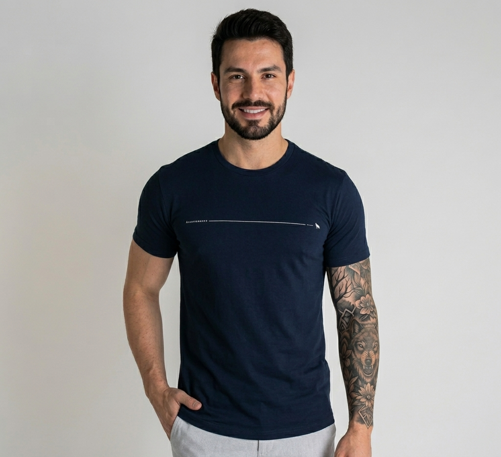 Camiseta Acostamento Wolf 093 Azul Marinho