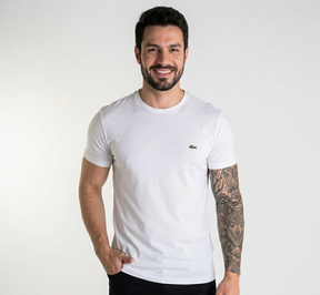 Camiseta Lacoste Algodão Pima Branca