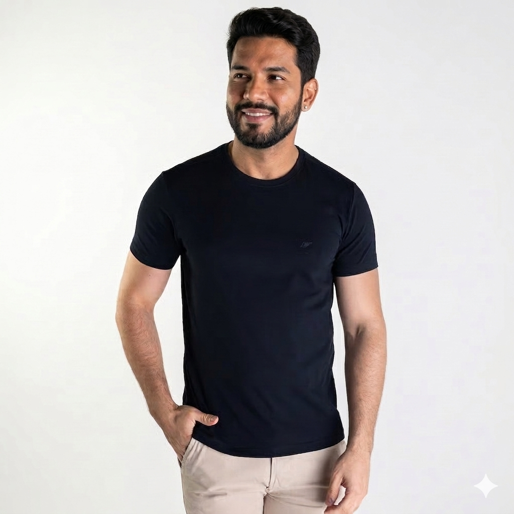 Camiseta Ellus Cotton Outline Classic Azul Marinho