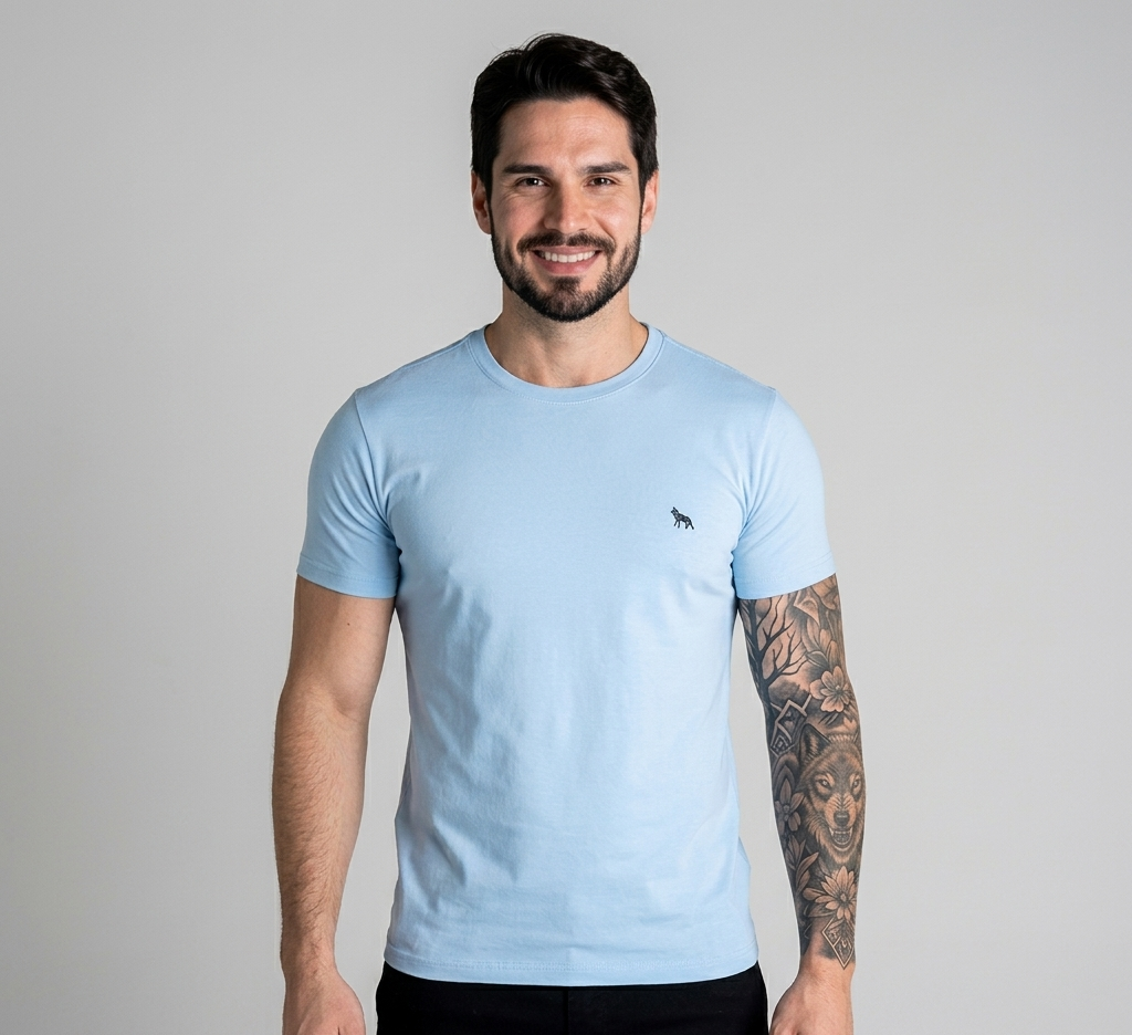Camiseta Acostamento Básica Azul Claro