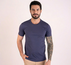 Camiseta Acostamento Wolf Alto Relevo Azul Navy