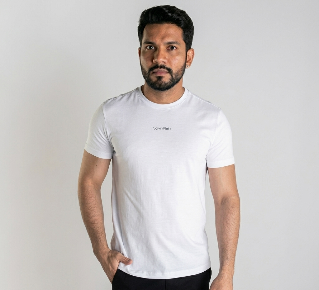 Camiseta Calvin Klein Flamê Branco